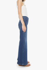 The Hustler Roller Patch Pocket Skimp One Last Shot by MOTHER – high rise wide leg jeans with patch pockets.