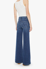 The Hustler Roller Patch Pocket Skimp One Last Shot by MOTHER – high rise wide leg jeans with patch pockets.