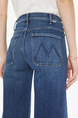 The Hustler Roller Patch Pocket Skimp One Last Shot by MOTHER – high rise wide leg jeans with patch pockets.
