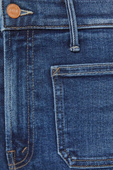 The Hustler Roller Patch Pocket Skimp One Last Shot by MOTHER – high rise wide leg jeans with patch pockets.