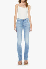 The Insider Skimp Baubles And Trinkets by MOTHER - high waisted bootcut jeans in light blue wash with clean hem, perfect for everyday denim styling.