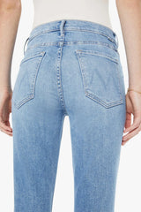 The Insider Skimp Baubles And Trinkets by MOTHER - high waisted bootcut jeans in light blue wash with clean hem, perfect for everyday denim styling.