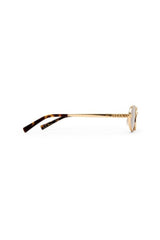 The Kendall Gold by Luv Lou - small oval sunglasses with gold metal frame and brown mono lenses, perfect for refined everyday styling.