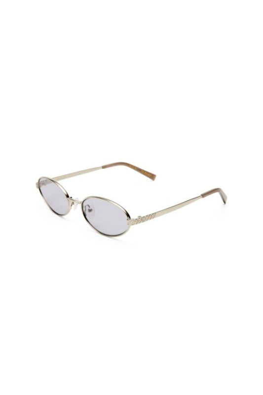 The Kendall Silver by Luv Lou - small oval sunglasses with silver metal frame and smoke lenses, perfect for refined everyday styling.