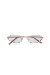 The Kendall Silver by Luv Lou - small oval sunglasses with silver metal frame and smoke lenses, perfect for refined everyday styling.