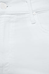 The Kick It Totally Innocent by MOTHER - high rise straight leg white jeans with clean hem and tonal hardware, perfect for everyday styling.