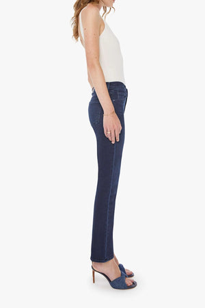 The Mid Rise Dazzler Ankle Chip On My Shoulder by MOTHER - mid rise straight leg jeans in dark wash, designed for a clean everyday fit.