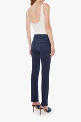 The Mid Rise Dazzler Ankle Chip On My Shoulder by MOTHER - mid rise straight leg jeans in dark wash, designed for a clean everyday fit.