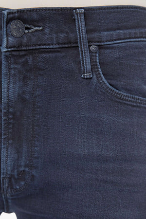 The Mid Rise Dazzler Ankle Chip On My Shoulder by MOTHER - mid rise straight leg jeans in dark wash, designed for a clean everyday fit.