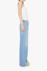 The Rerun Zip Sneak Last Bite by MOTHER - wide leg jeans in vintage blue wash, designed for a relaxed oversized fit.