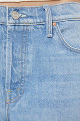 The Rerun Zip Sneak Last Bite by MOTHER - wide leg jeans in vintage blue wash, designed for a relaxed oversized fit.