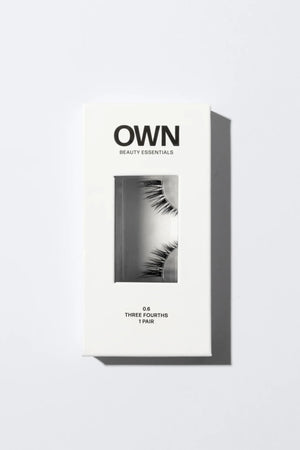 Three Fourths Lash 0.6 by OWN Beauty Essentials – glamorous corner lashes with full volume and elongated lifted effect.