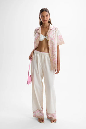 Torino Pants Nouveau by Cin Cin – straight leg cotton pants with exclusive Nouveau placement print.