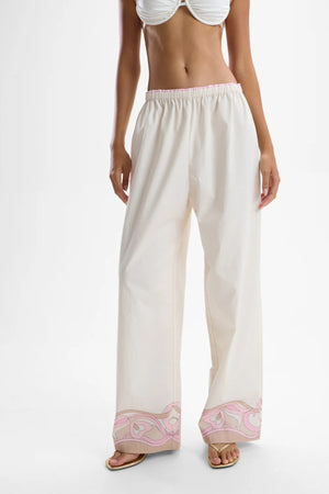 Torino Pants Nouveau by Cin Cin – straight leg cotton pants with exclusive Nouveau placement print.
