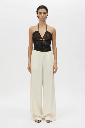 Trevi Pant by Camilla and Marc – a cream wide-leg pull-on pant with soft lining and an elastic waistband, perfect for relaxed polished dressing.