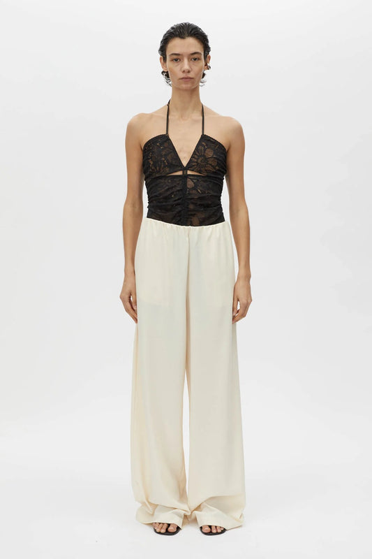 Trevi Pant by Camilla and Marc – a cream wide-leg pull-on pant with soft lining and an elastic waistband, perfect for relaxed polished dressing.