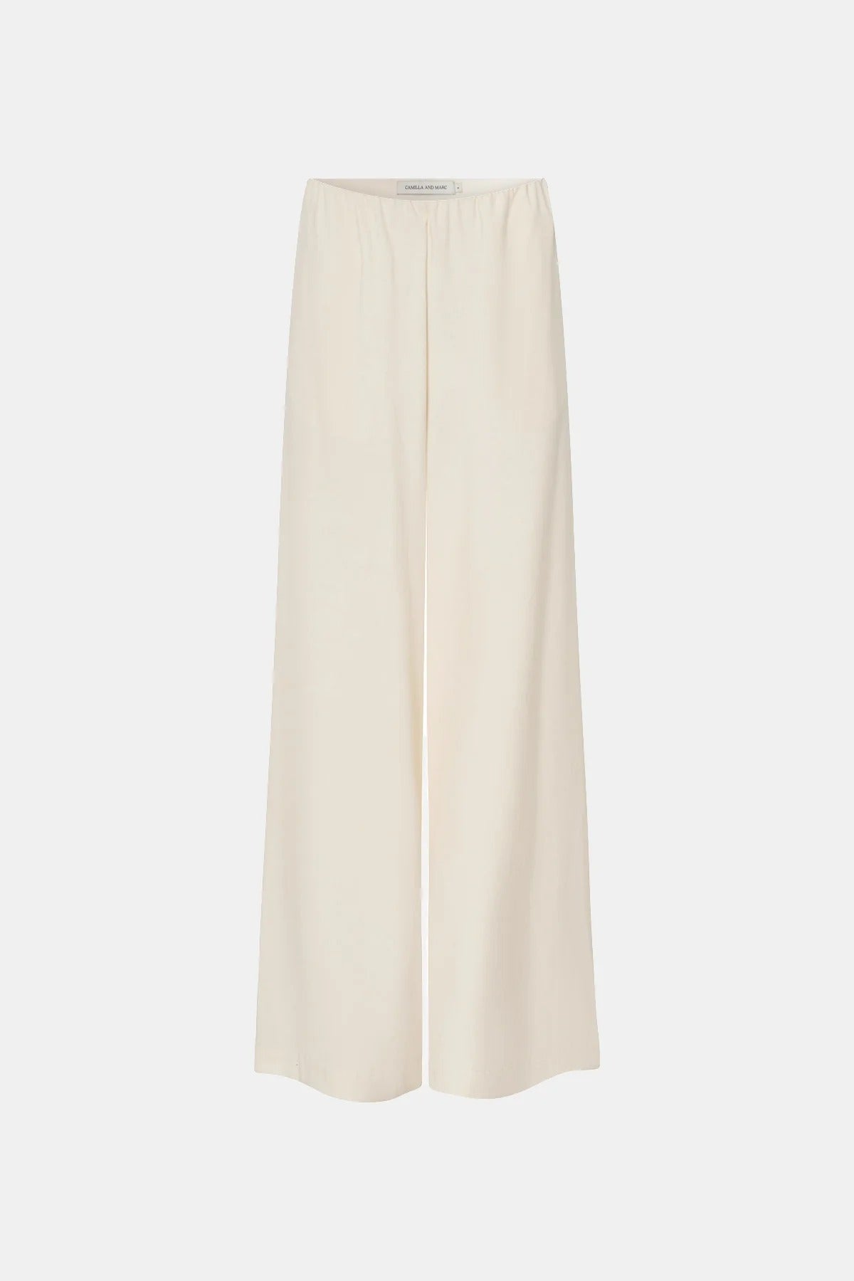 Trevi Pant by Camilla and Marc – a cream wide-leg pull-on pant with soft lining and an elastic waistband, perfect for relaxed polished dressing.