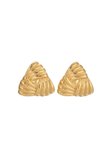 Tri Earrings Gold by Heaven Mayhem – gold plated earrings with vintage shape. Perfect for everyday or elevated styling.
