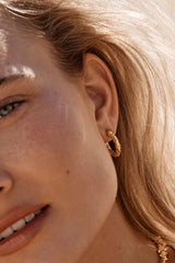 Tubac Earrings by Amber Sceats - textured gold hoop earrings with polished finish, designed for effortless everyday styling.