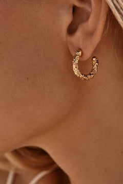 Tubac Earrings by Amber Sceats - textured gold hoop earrings with polished finish, designed for effortless everyday styling.