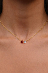 Twin Flame Necklace by Avant Studio – a gold necklace with crystal detail and delicate chain. Perfect for everyday styling.