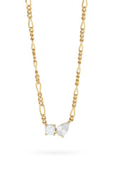 Twin Flame Necklace by Avant Studio, gold chain with CZ crystal detail. Perfect for everyday wear or meaningful gifting.