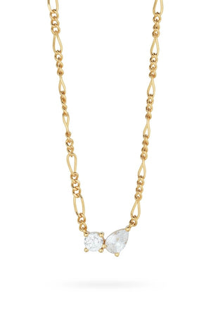 Twin Flame Necklace by Avant Studio, gold chain with CZ crystal detail. Perfect for everyday wear or meaningful gifting.