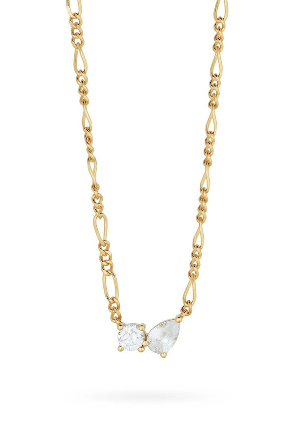 Twin Flame Necklace by Avant Studio, gold chain with CZ crystal detail. Perfect for everyday wear or meaningful gifting.