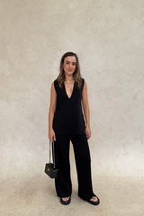 Lilly Knit Pant by Sneaky Link, wide leg knit pants with elastic waist, perfect for lounging or everyday styling