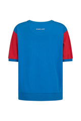 Vacation Top French Blue by Araminta James, cotton fleece tee with retro 70’s graphic and crew neckline, a trendy sporty-chic piece perfect for casual days.