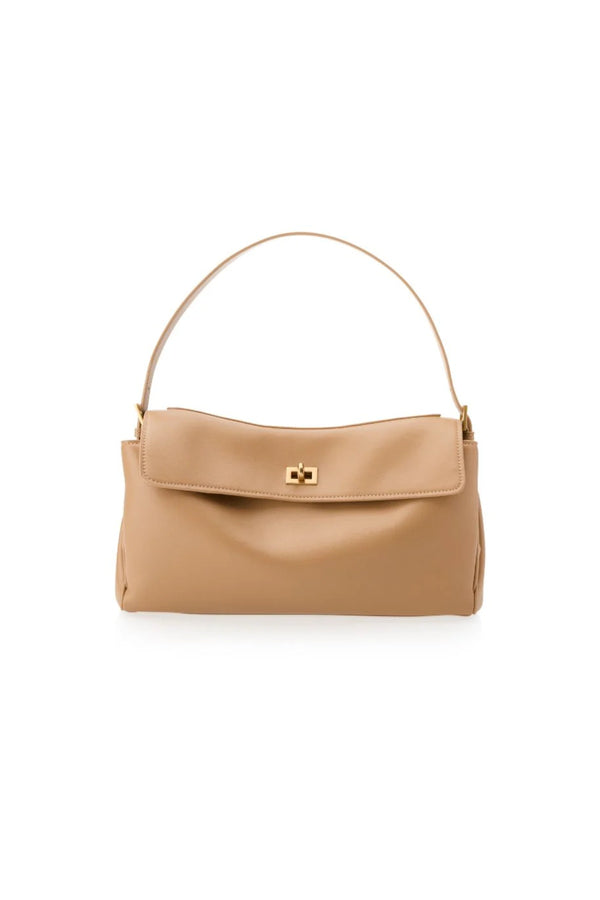 Valentina Bag Beige by Reh Studios – a structured leather bag with adjustable strap and dual compartments. Perfect for everyday wear.