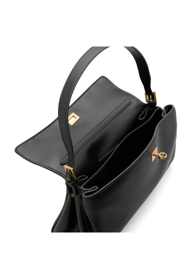 Valentina Bag Black by Reh Studios – a structured leather bag with adjustable strap and dual compartments. Perfect for everyday wear.