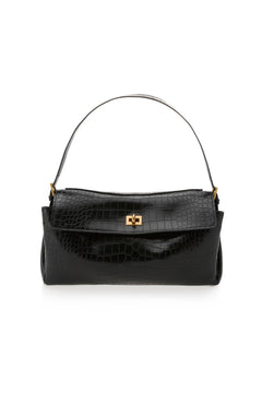 Valentina Bag Croc by Reh Studios – croc-embossed genuine leather shoulder bag with adjustable strap and structured silhouette.