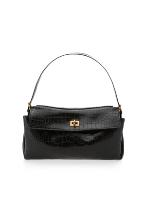 Valentina Bag Croc by Reh Studios – croc-embossed genuine leather shoulder bag with adjustable strap and structured silhouette.