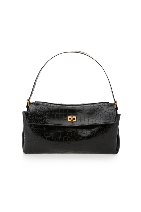Valentina Bag Croc by Reh Studios – croc-embossed genuine leather shoulder bag with adjustable strap and structured silhouette.