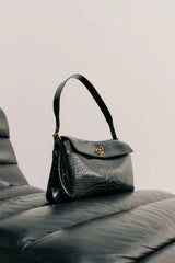 Valentina Bag Croc by Reh Studios – croc-embossed genuine leather shoulder bag with adjustable strap and structured silhouette.