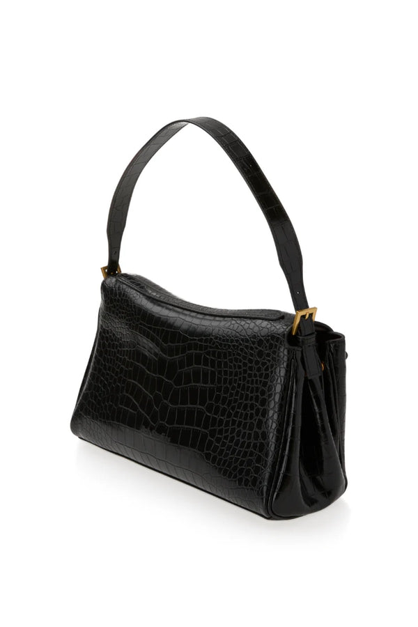 Valentina Bag Croc by Reh Studios – croc-embossed genuine leather shoulder bag with adjustable strap and structured silhouette.
