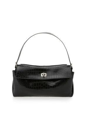 Valentina Bag Croc by Reh Studios – croc-embossed genuine leather shoulder bag with adjustable strap and structured silhouette.