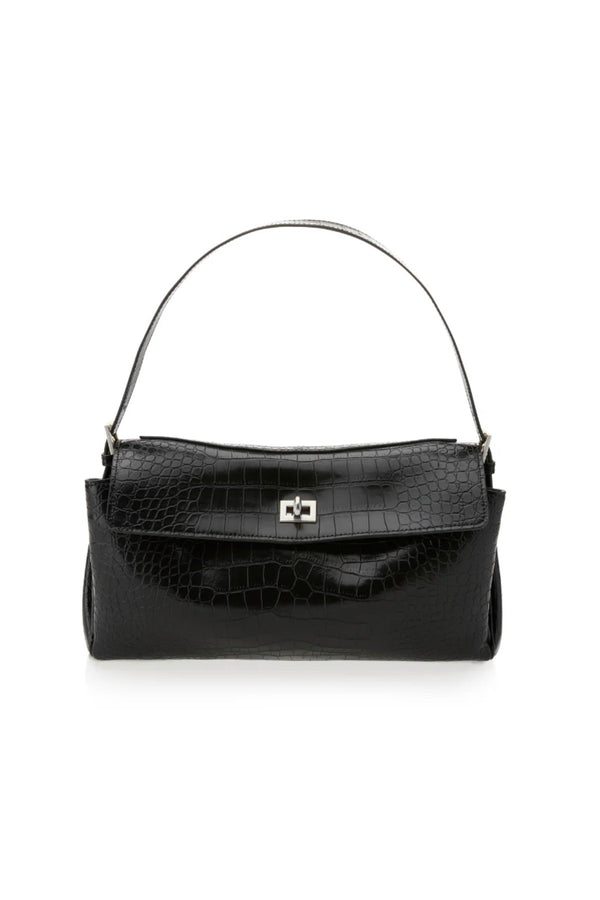 Valentina Bag Croc by Reh Studios – croc-embossed genuine leather shoulder bag with adjustable strap and structured silhouette.