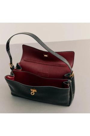 Valentina Bag Croc by Reh Studios – croc-embossed genuine leather shoulder bag with adjustable strap and structured silhouette.
