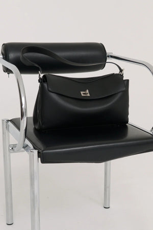 Valentina Bag Silver by Reh Studios – a structured leather bag with adjustable strap and dual compartments. Perfect for everyday wear.