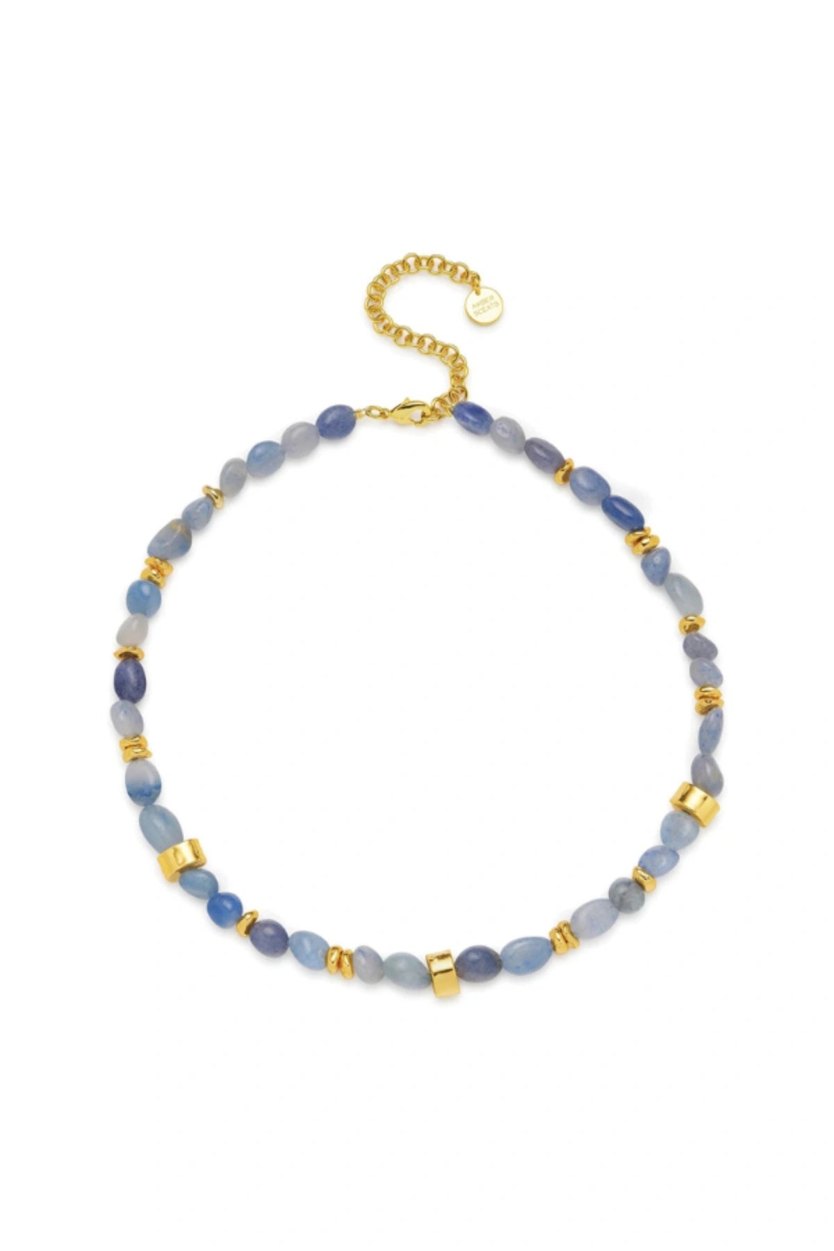 Venice Necklace by Amber Sceats — a Blue Aventurine and gold-plated beaded strand inspired by ocean hues, perfect for elegant layering.