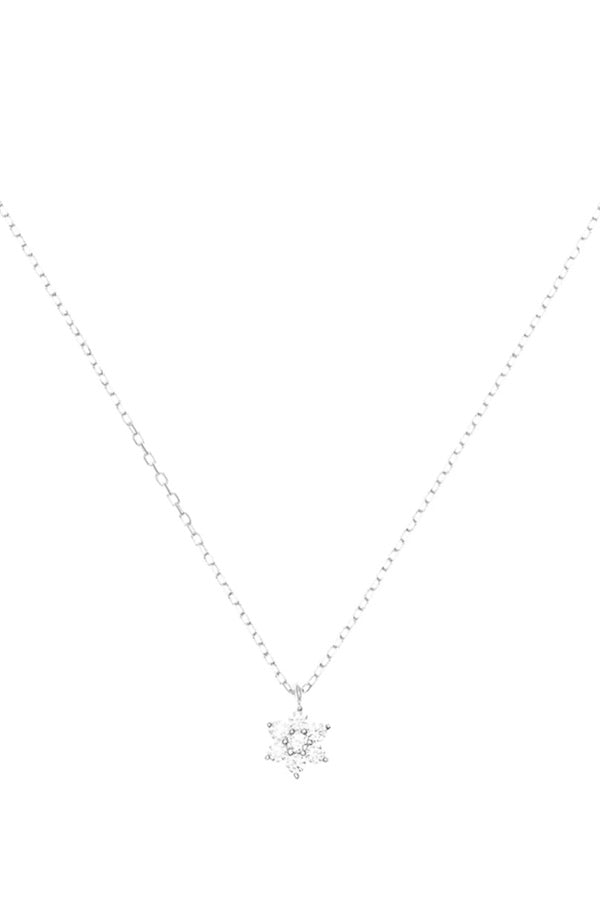 By Charlotte | 14kt White Gold Crystal Lotus Flower Necklace | Girls with Gems
