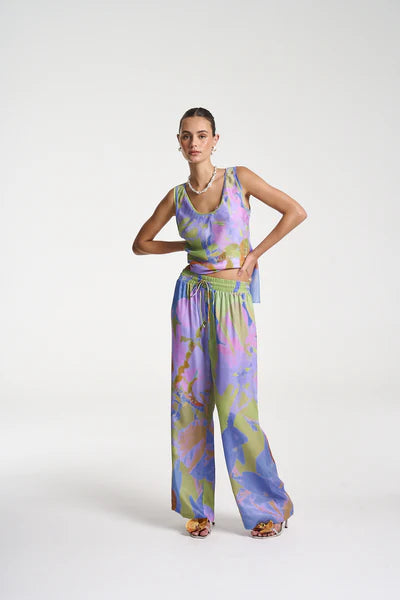 Wide Leg Pant – Bananas by Summi Summi, a flowy printed pant with drawstring waist. Perfect for summer lounging or beach days.