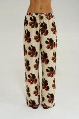 Wide Leg Pant Butter Fleur by Summi Summi – floral linen blend wide leg pants with elastic drawstring waist.