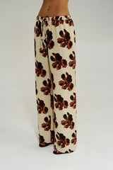 Wide Leg Pant Butter Fleur by Summi Summi – floral linen blend wide leg pants with elastic drawstring waist.