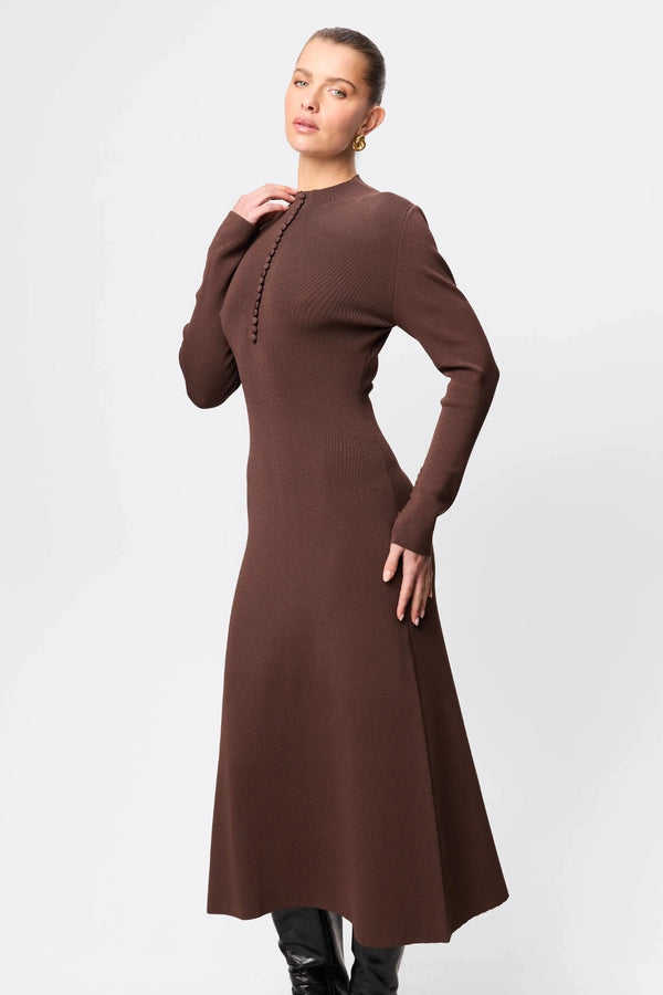 Windsor Midi Dress Chocolate — Midi Dresses Windsor Midi Dress Chocolate — Midi Dresses