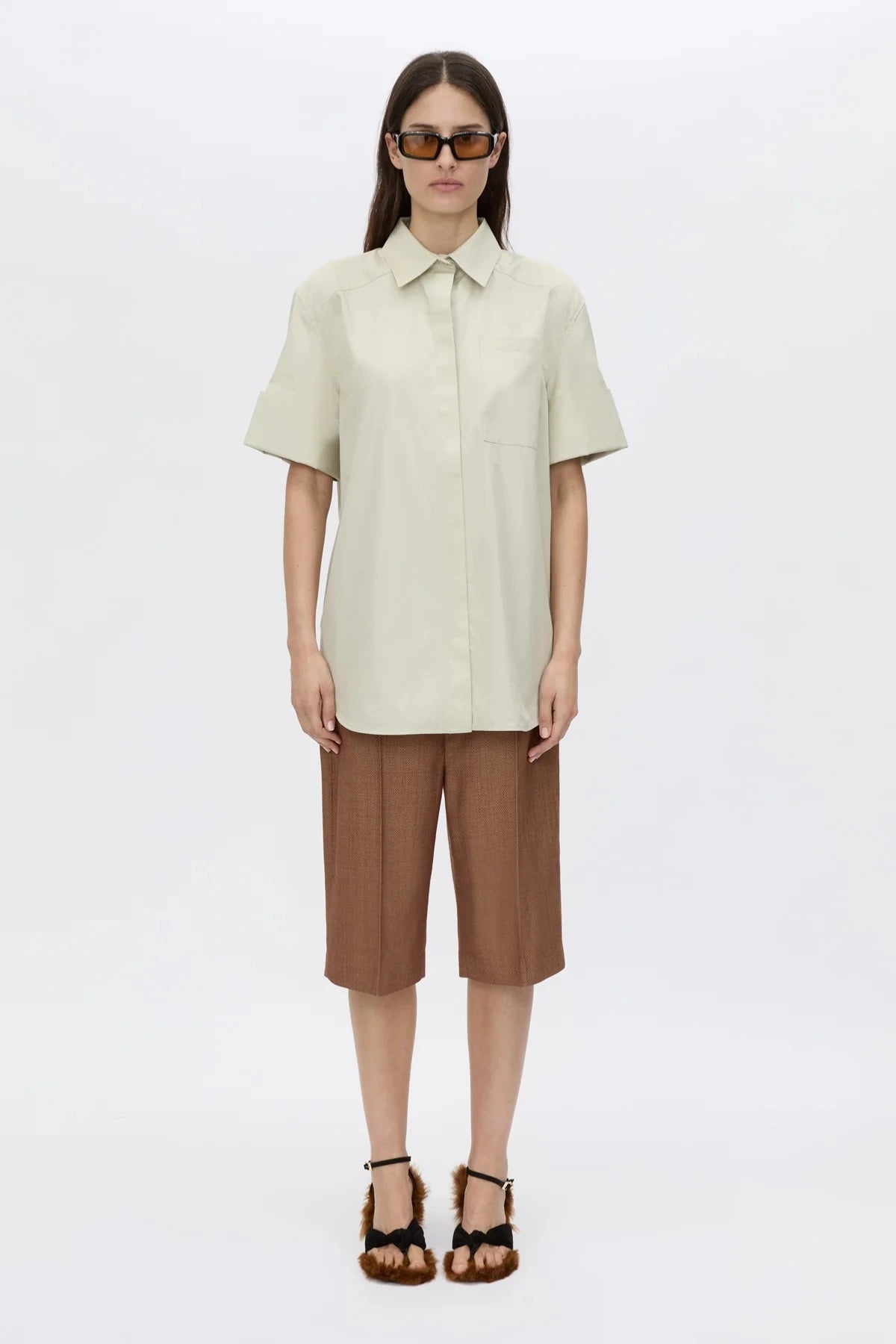 Winslow Short Sleeve Shirt by Camilla and Marc, cotton-blend collared shirt with cuff detail, a versatile trendy staple perfect for warm days.