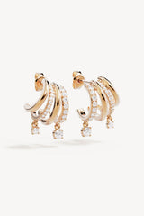 With Every Breath Illusion Hoops by By Charlotte, 18k gold vermeil illusion hoop earrings with cubic zirconia sparkle.