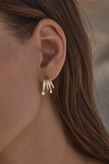 With Every Breath Illusion Hoops by By Charlotte, 18k gold vermeil illusion hoop earrings with cubic zirconia sparkle.